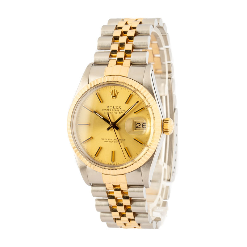 Used Rolex Datejust 16013 Stainless Steel & Yellow Gold