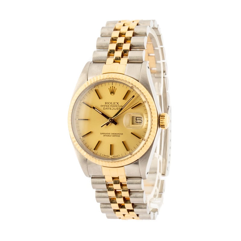 Rolex Datejust Two Tone 16013 Champagne Dial