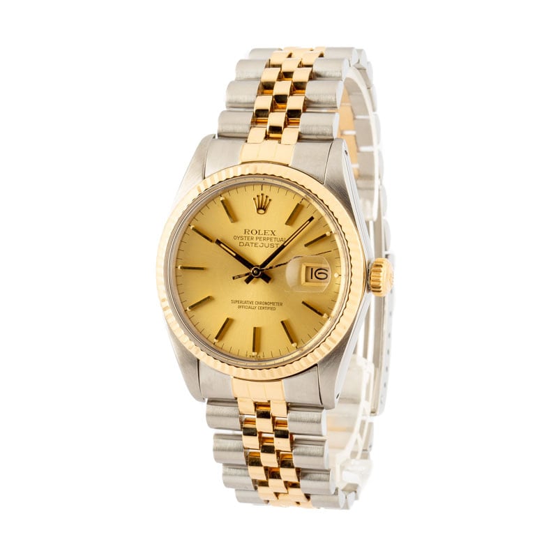 Pre-Owned Rolex Two-Tone Datejust 16013 Champagne