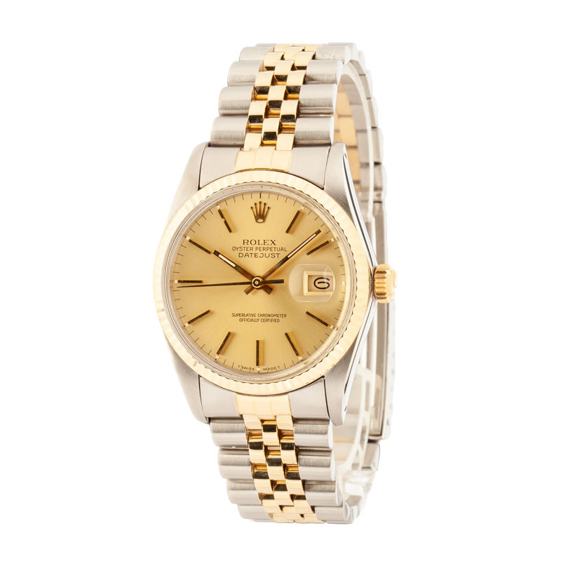 Pre-Owned Rolex Two-Tone Datejust 16013 Champagne