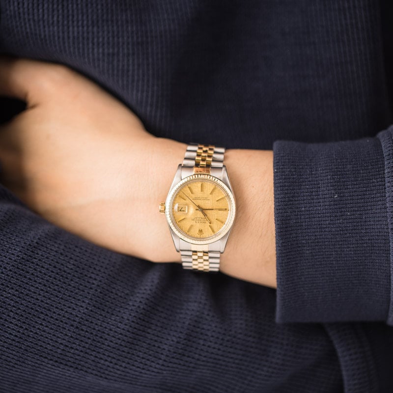 Rolex Datejust ref 16013 Champagne Linen Dial