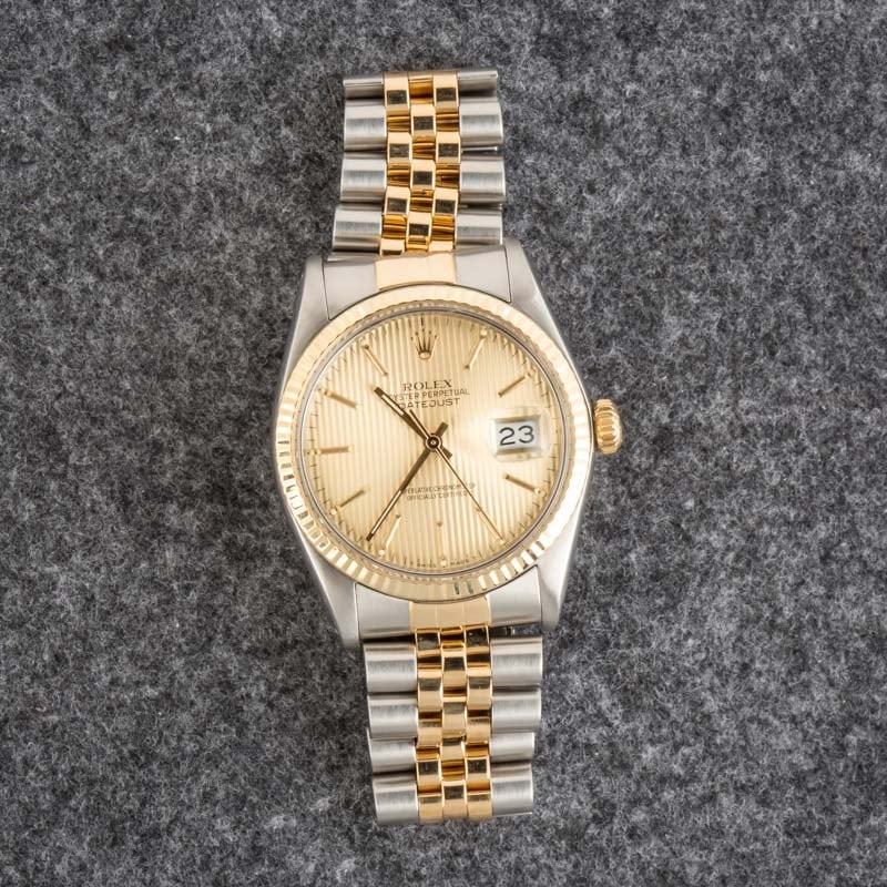 Rolex Datejust ref 16013 Champagne Tapestry Dial