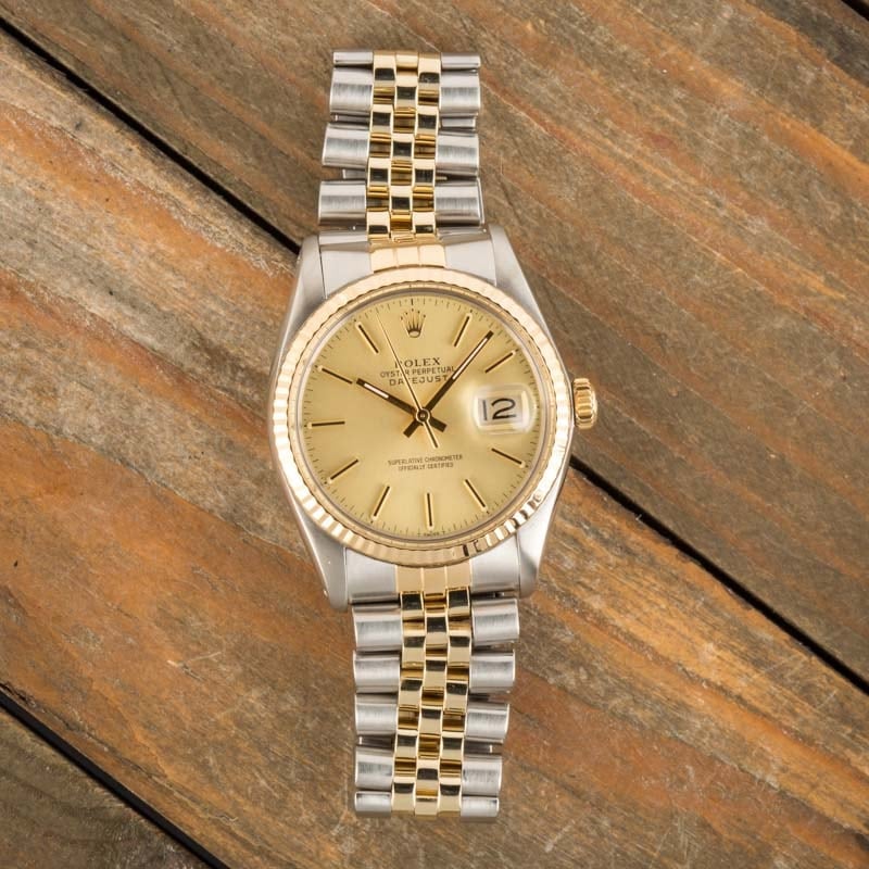 Rolex Datejust 16013 Champagne Index Dial