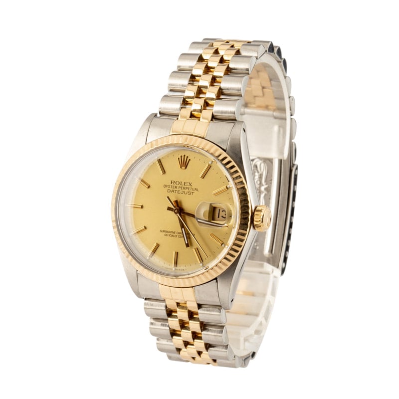 Rolex Datejust 16013 Champagne Index Dial