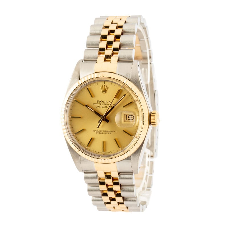 Pre-Owned Rolex Two-Tone Datejust 16013 Champagne