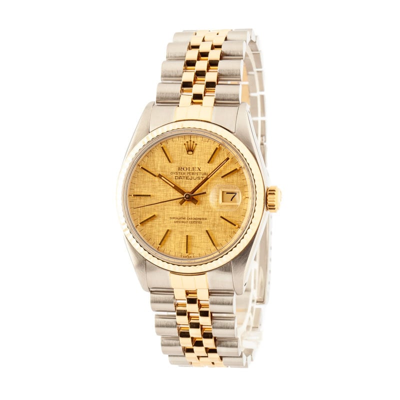 Rolex Datejust ref 16013 Champagne Linen Dial