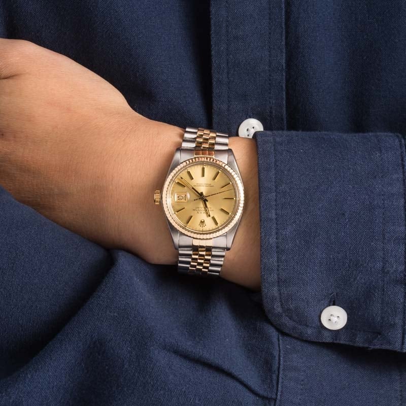 Pre-Owned Rolex Two-Tone Datejust 16013 Champagne