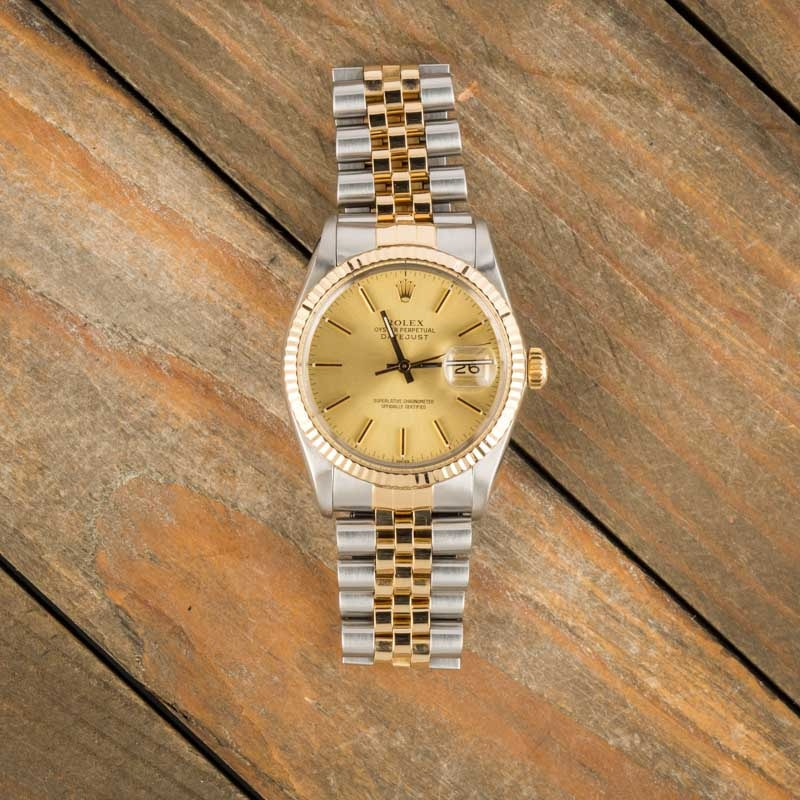 Used Rolex Datejust 16013 Stainless Steel & Yellow Gold