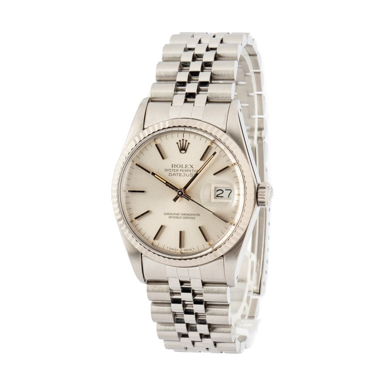 Pre Owned Rolex Datejust 16014 Silver Index