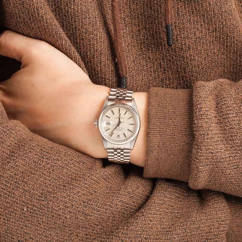 Rolex Datejust 16014 Silver Linen Index Dial