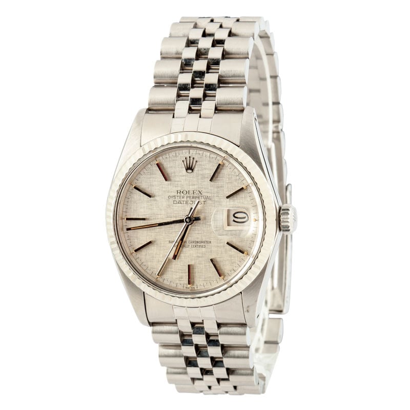 Rolex Datejust 16014 Silver Linen Index Dial