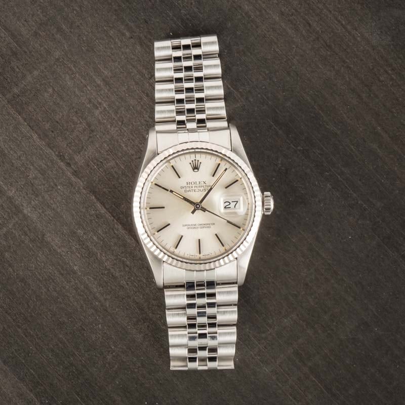 Pre Owned Rolex Datejust 16014 Silver Index