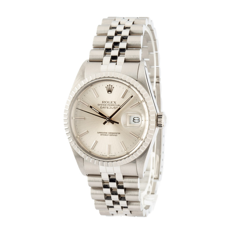 Pre-Owned Rolex Datejust 16030 Silver Index Dial