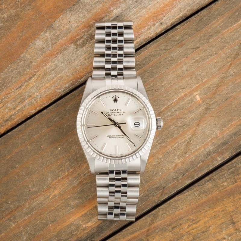 Pre-Owned Rolex Datejust 16030 Silver Index Dial