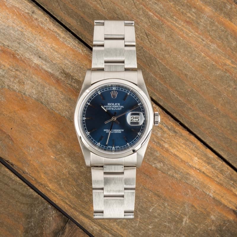 Used Rolex Datejust 16200 Blue Dial