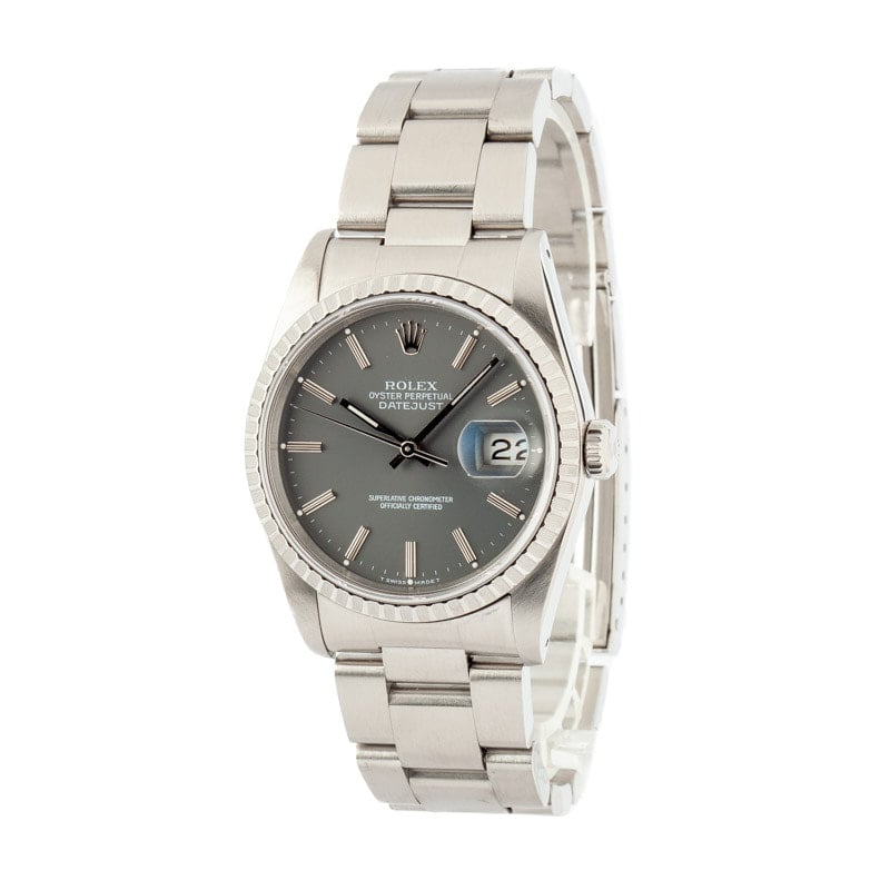 Rolex Datejust 16220 Slate Index Dial