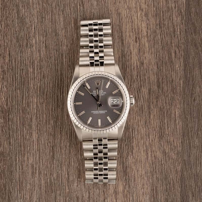 Rolex Datejust 16220 Slate Index Dial