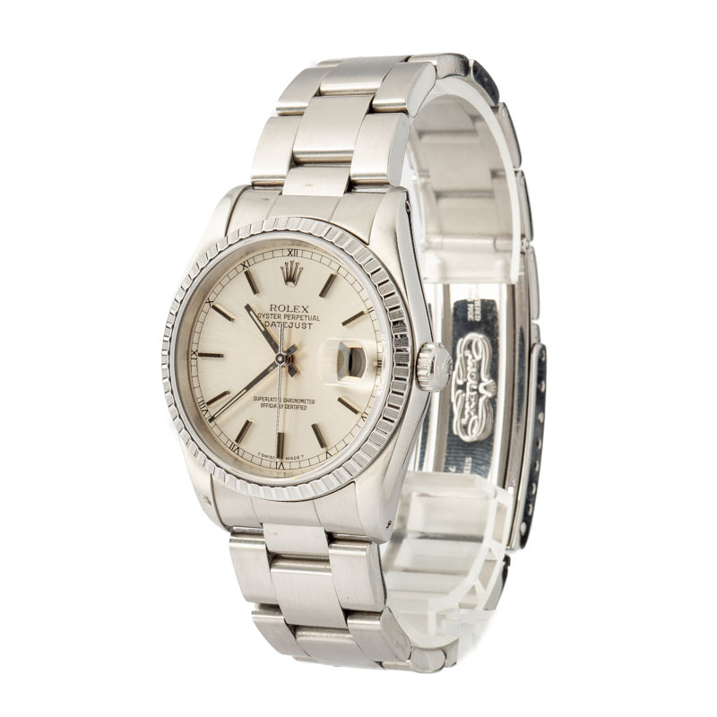 162421 Pre-owned Rolex Datejust 16220 Silver Dial