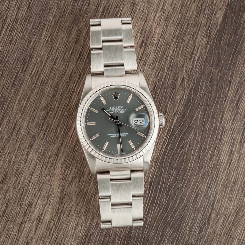 Rolex Datejust 16220 Slate Index Dial