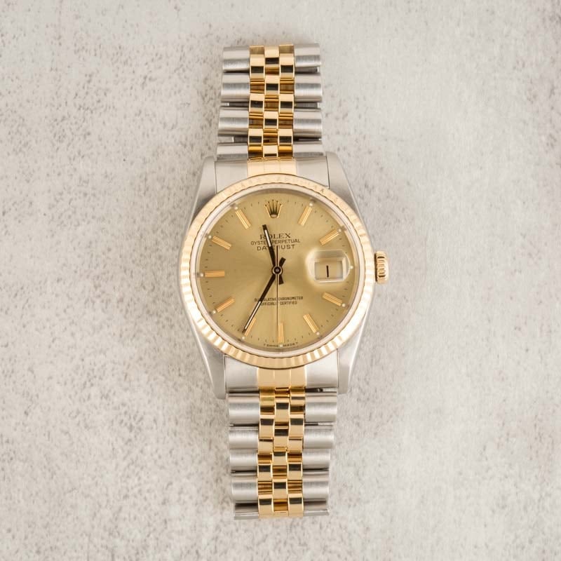 Pre-Owned Rolex Datejust 16233 Champagne Dial