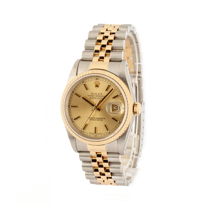 Used Rolex Datejust 16233 Champagne Dial Two Tone