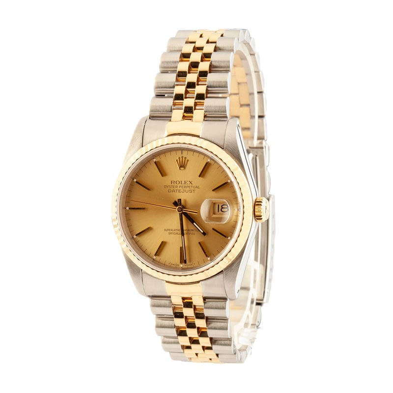 Rolex Datejust 16233 Champagne Index Dial