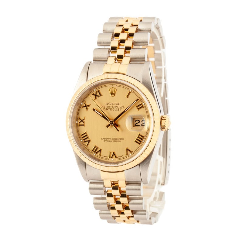 Used Rolex Datejust 16233 Champagne Roman Dial