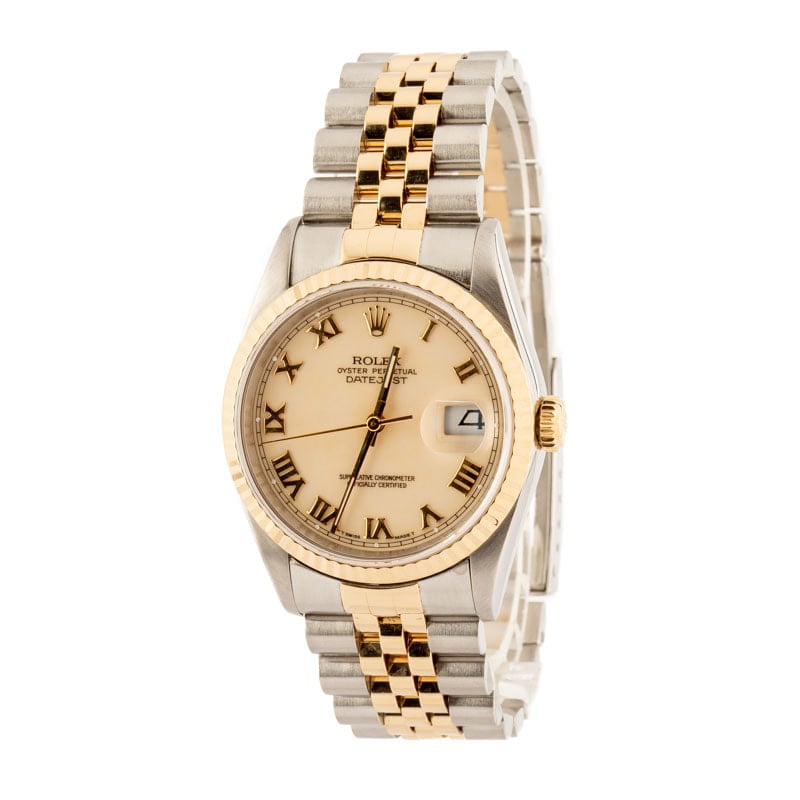 Rolex Datejust 36 Ref 16233 Ivory Roman Dial