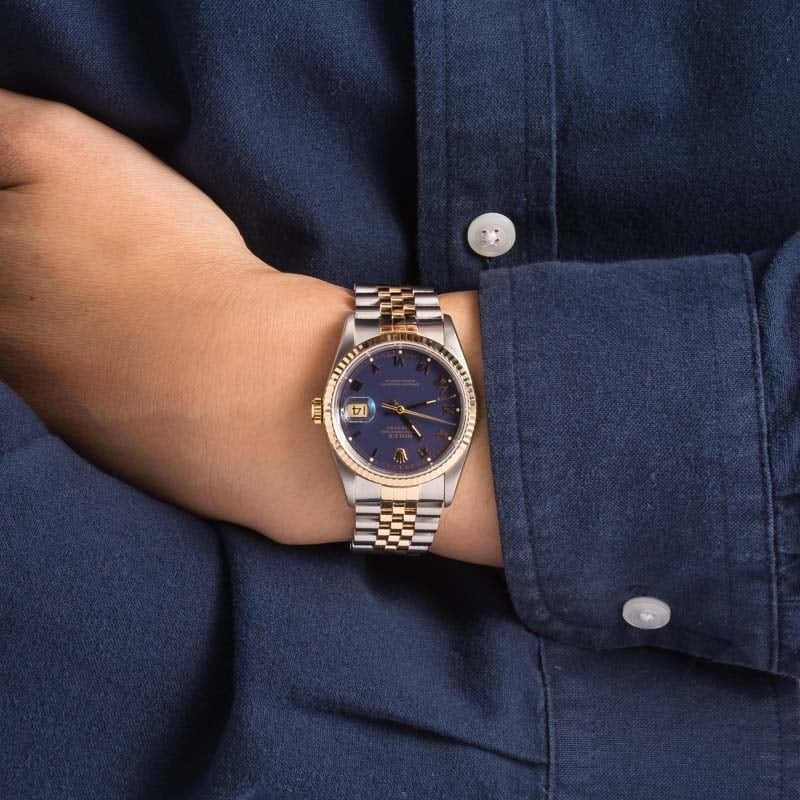 Rolex Datejust 16233 Blue Roman Dial