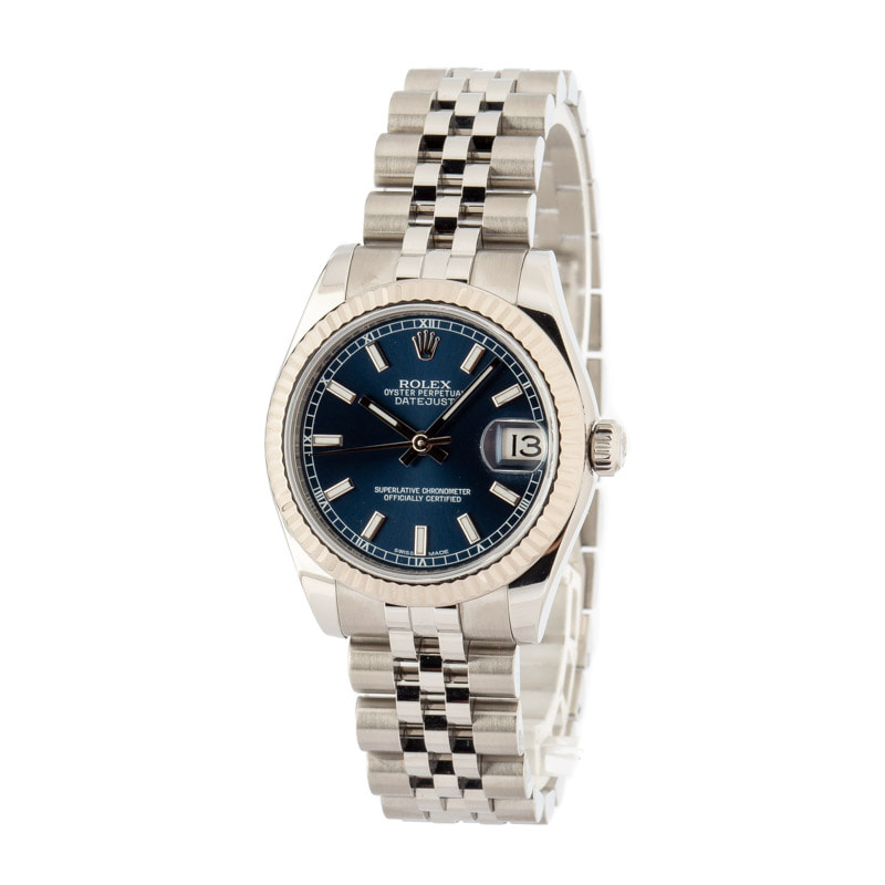 Pre Owned Rolex Mid-Size Datejust 178274 Blue Dial