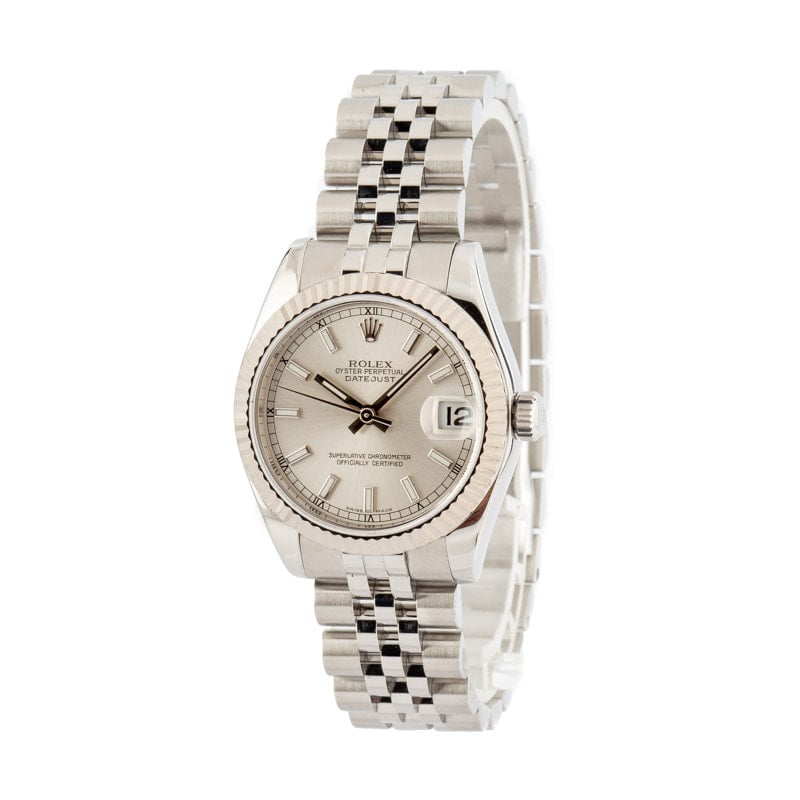 Pre Owned Rolex Mid-Size Datejust 178274 Silver Dial