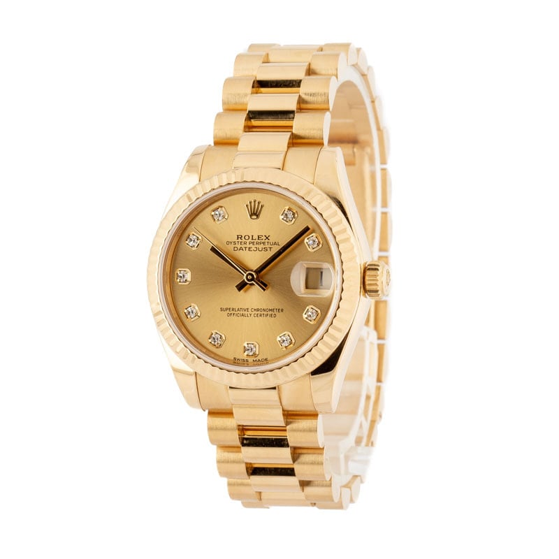 Ladies Rolex Datejust 178278 18k Yellow Gold