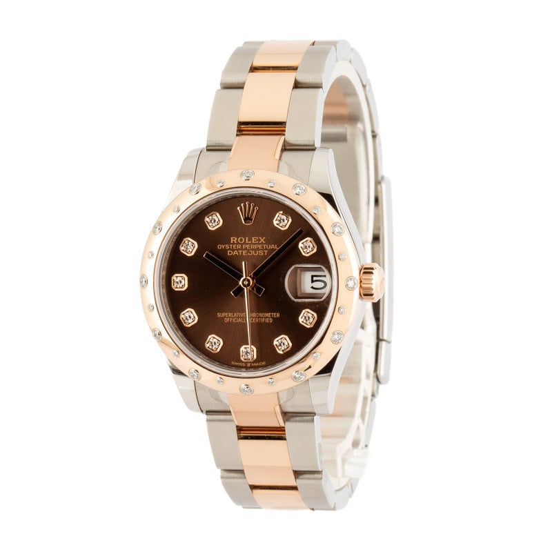 Pre-Owned Rolex Datejust 278341 Chocolate Diamond Set Dial