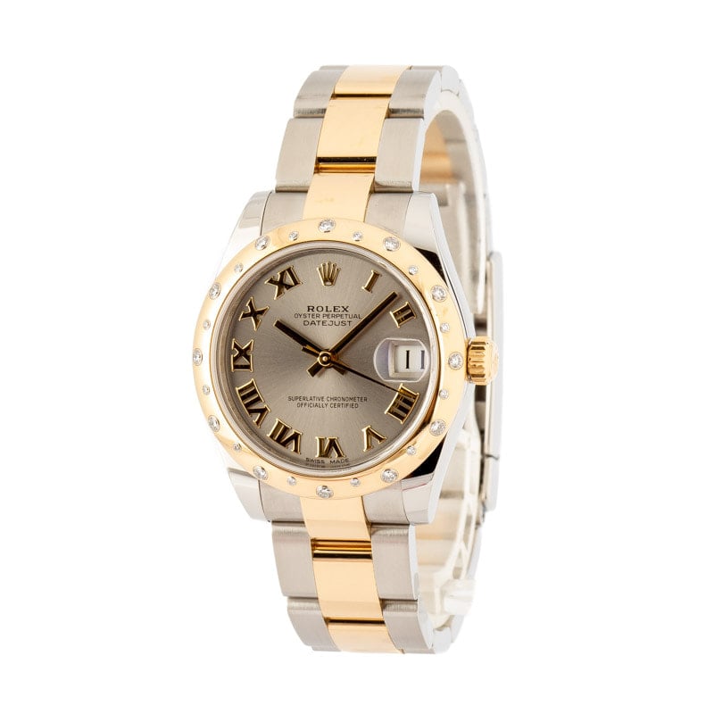 Pre Owned Mid-Size Rolex Datejust 178343 Diamond Bezel