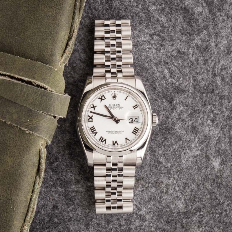 PreOwned Rolex Steel Datejust 116200 White Dial