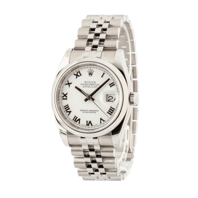 PreOwned Rolex Steel Datejust 116200 White Dial