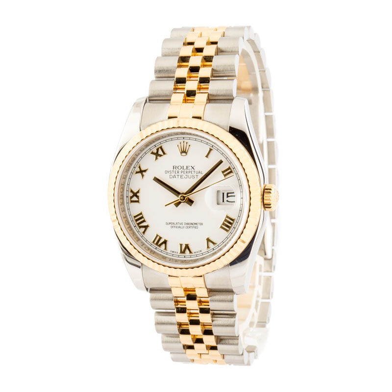 Rolex Datejust 36 ref 116233 White Roman Dial