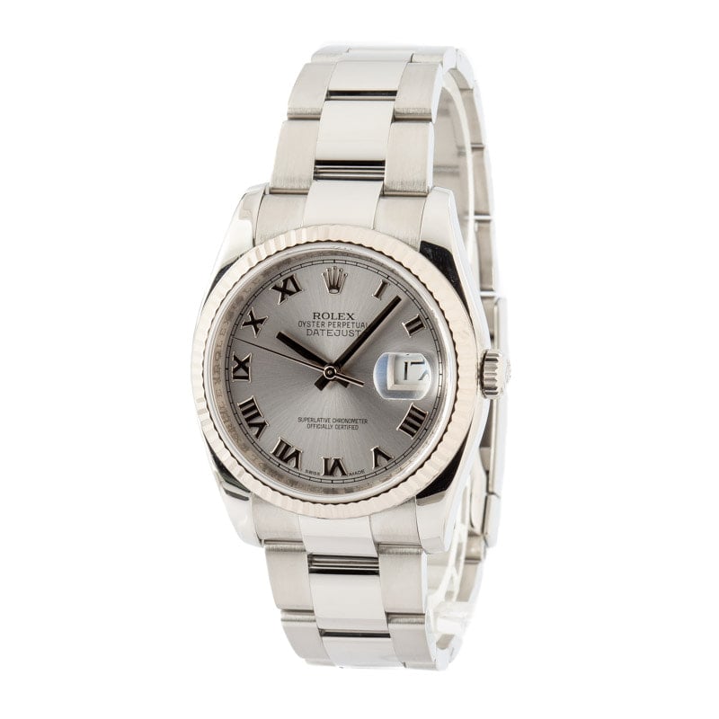 Rolex Datejust ref 116234 Silver Roman Dial