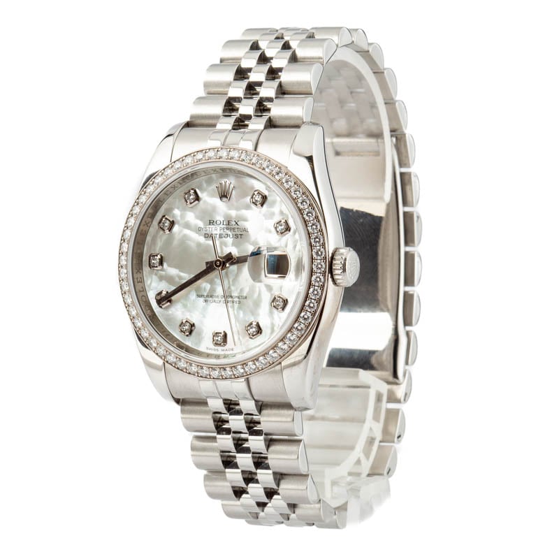 Pre-owned Rolex Datejust 116244 Diamond Dial & Bezel