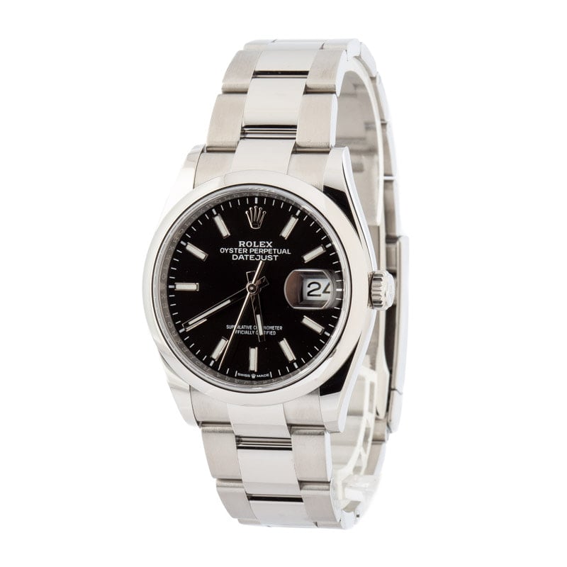 Pre-owned Rolex Datejust ref 126200 Black Dial