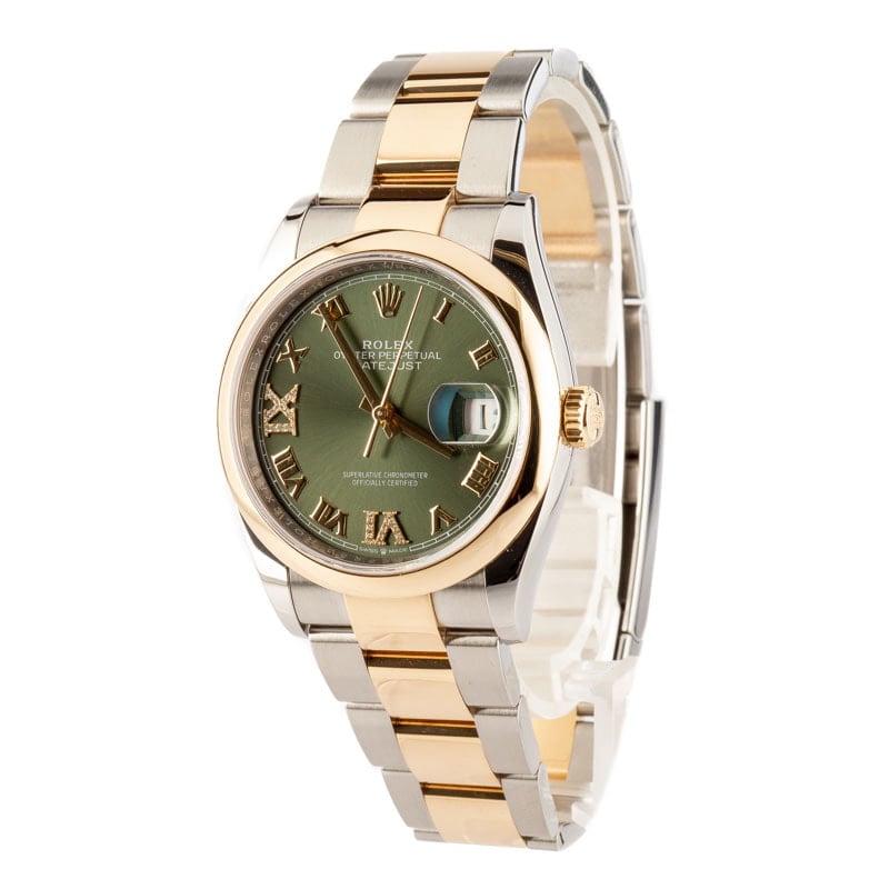 Rolex Datejust 126203 Green Roman Dial