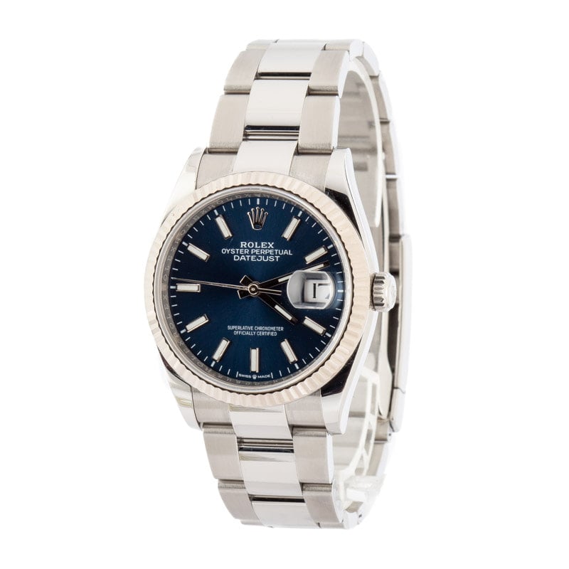 Rolex Datejust ref 126234 Blue Chromalight Dial