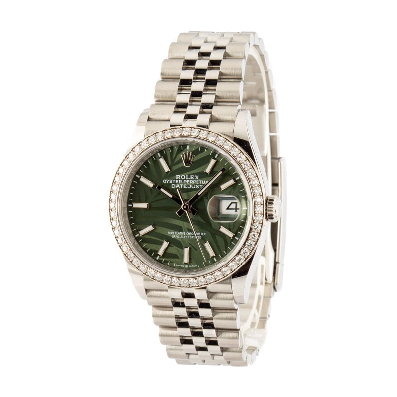 Rolex Datejust 126284 Diamond Bezel Green Dial