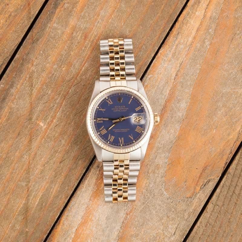 Rolex Datejust 16013 Blue Buckley Dial