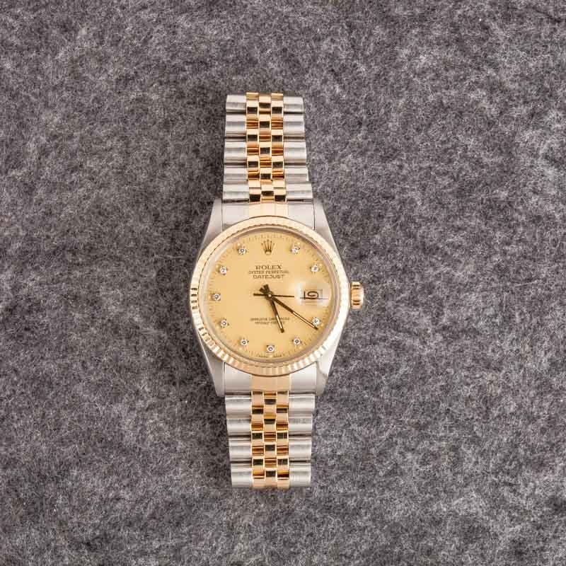 Rolex Datejust 16013 Diamond Champagne Dial