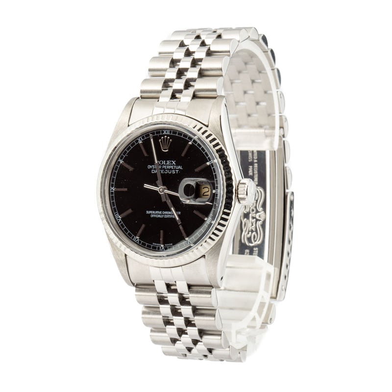 Pre Owned Rolex Datejust 16014 Black Dial