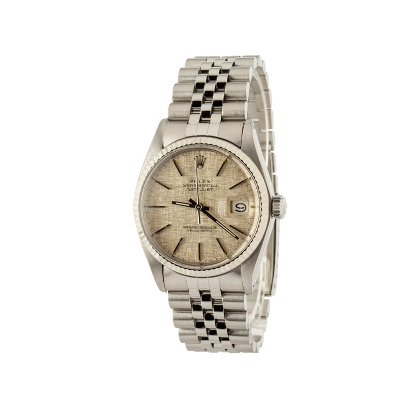 Rolex Datejust 36 Ref 16014 Silver Linen Dial