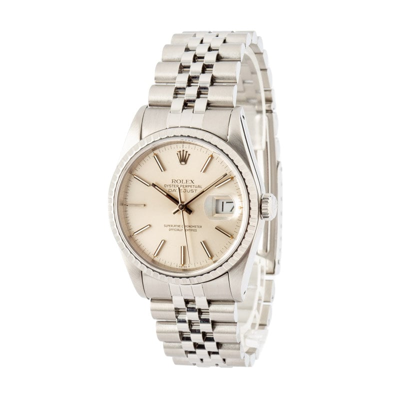 PreOwned Rolex Datejust 16220 Silver Dial