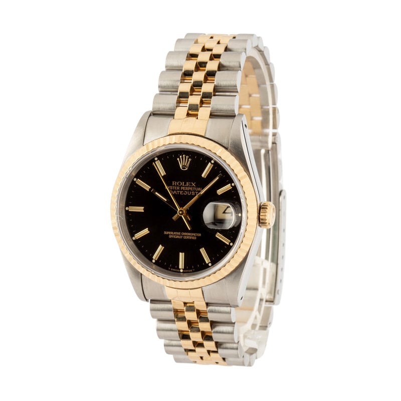 Pre-Owned Rolex Datejust 16233 Black Dial