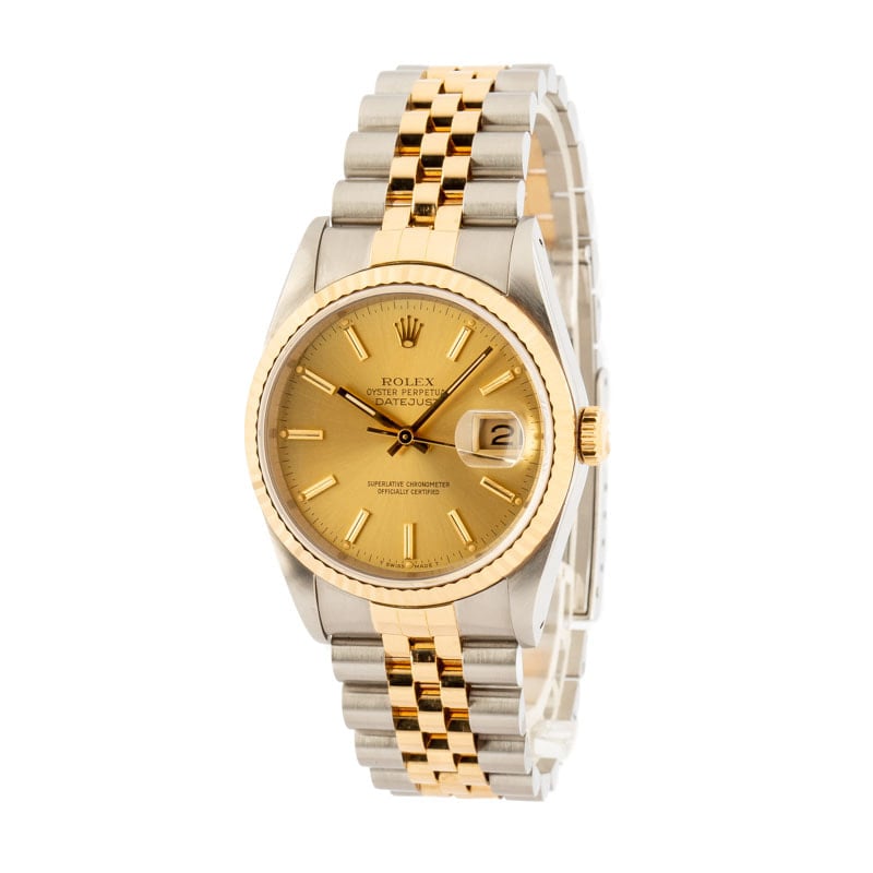 Used Rolex Datejust 16233 Champagne Dial Two Tone